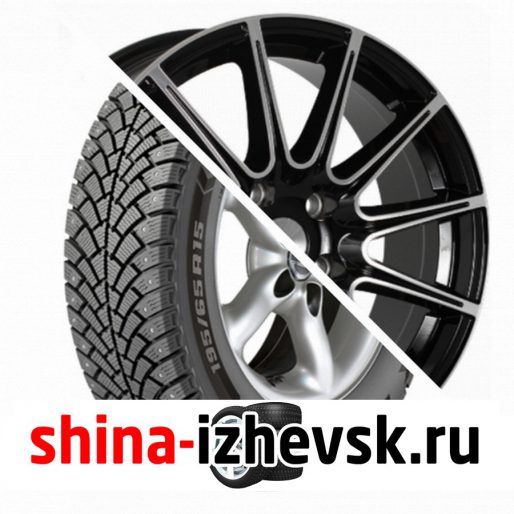 Колесо в сборе BF Goodrich G Force Stud 215/55 R16 Q 97 + СКАД Le Mans 7xR16 5×112 ET45 DIA57.1 Черный глянцевый с полированной лицевой поверхностью в Ижевске